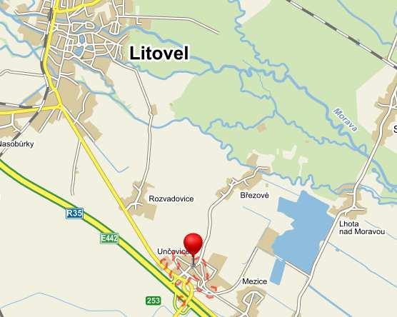 4.2.3 Lokalita Unčovice Obec Unčovice je místní částí města Litovel. Nachází na severu Moravy v Olomouckém kraji nedaleko města Olomouc - viz obrázek č. 15. Obrázek č. 15: Mapa obce Unčovice (www.