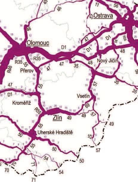 Úrove kvality dopravy (ÚKD) hodnocena C.
