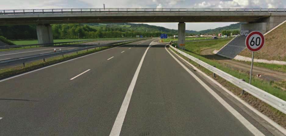 Obrázek 1: Úsek km 0,000, zaátek ešeného úseku tento