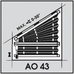 úkos 0-50 Ovládaní látky shora dolů pomocí provázku bez brzdy. Max. rozměr 2200 x 2 mm Max.