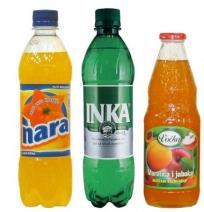 dostupné v lahvích 1,5l PET a 0,5l PET na slovinském trhu Jupí, Melounové Mojito Nara, Inka, Voćko nové značky Nara (pomerančová limonáda), Inka