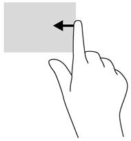 Pro zobrazení ovládacích tlačítek zlehka přejeďte prstem od pravého okraje.