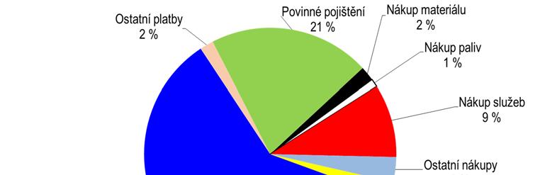 Graf 2: Neinvestiční výdaje KAV ČR (v %) Na činnost Kanceláře AV ČR bylo dále použito celkem 53 tis.