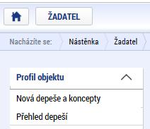 Zároveň doporučujeme, aby uživatelé, kteří žádost o podporu nebo projekt sdílí, měli nastavenu tzv. notifikaci k zasílání upozornění na jimi zvolený komunikační kanál, viz kap. 2.3. Profil uživatele.