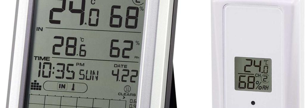 Tato meteostanice slouží k zobrazování různých naměřených hodnot, mimo jiné teploty uvnitř/venku, vlhkosti