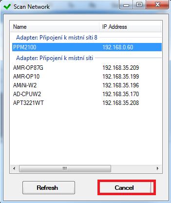 Klikněte na Cancel pro zavření scanu. Obr. 56 