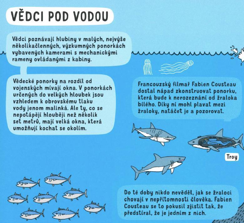 V dnešní době již můžeme cestovat všude, kam chceme dokonce i pod vodu. Vědci již dávno zkoumají podmořský svět a díky nim víme o životě pod hladinou téměř vše. Víš, jak vědci informace získávají?