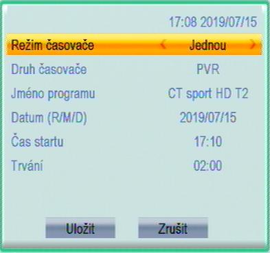 ZASTAVENÍ OBRAZU POŘADU BĚHEM NAHRÁVÁNÍ Tlačítkem [II, Timeshift] můžete při probíhajícím nahrávání zastavit obraz.
