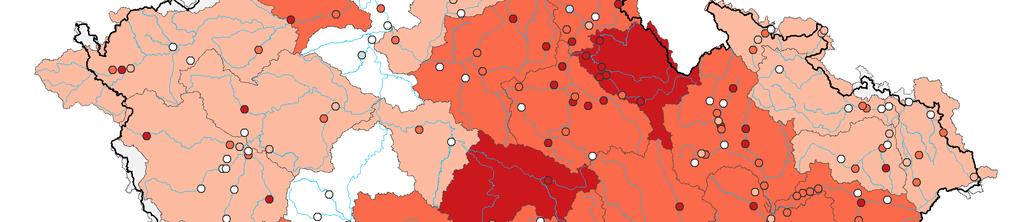 U 83 % objektů hladiny stagnují nebo pomalu klesají. U 14 % objektů hladiny stagnují nebo pomalu rostou. U 2 % objektů hladiny rostou. U 0 % objektů hladiny velmi rychle rostou.