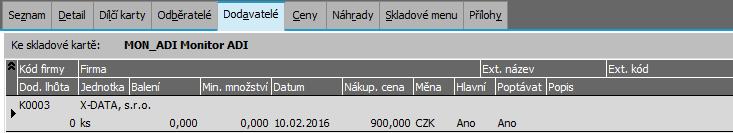 Otázka 2 : Zkontrolujeme si, jak se promítlo zadání příjemky podle objednávky vydané na informaci o dodání. Otevřete agendu Pohyby na nabídkách vydaných.