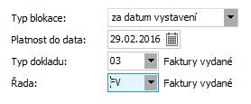 Blokace dokladů Blokaci dokladů využijeme tehdy, pokud nechceme, aby v určité řadě a k určitému datu uživatelé vytvářeli nové doklady nebo je opravovali.