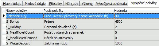 složce Mzdy a personalistika, podsložce Mzdy a mzdové reporty v záložce Dílčí ML a subzáložce Vyplněné položky uvedeny