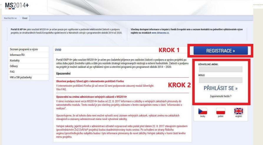 Postup k registraci v IS