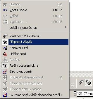 3 - Objeví se Vám následující Okno kde si zvolíte P epnout 2D/3D Pouze v p ípad, že zde bude Vlastnosti