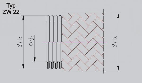 ZW - 00 Tuboflex - nerezová vlnovcová hadice, paralelní vlnění dvoustěnná, střední vlnění Tuboflex - stainless steel hose, parallel corrugations Double-wall, standard pitch Provedení Design Material