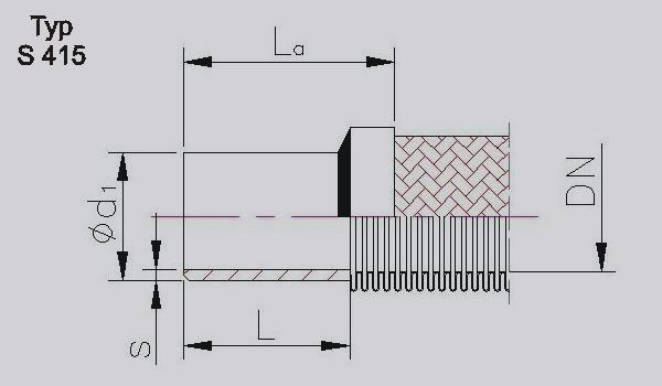 Nátrubek pro řezný kroužek lehká řada dle ISO 434-/L Přivařovací nátrubek ISO Přivařovací nátrubek s podélným svarem Tube socked for cutting ring union acc.