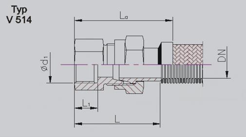 šroubení s 4 kuželovou těsnicí plochou couplings with 4 taper seal S 35 / carbon steel.7 / similar to 3Ti Materiál / Material Ostatní materiály na poptávku.