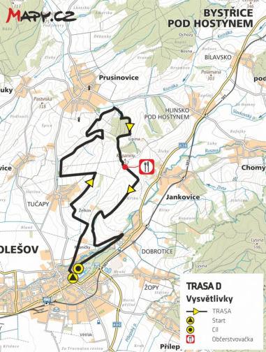 PLÁN TRATI FITNESS JÍZDA (D) + JUNIOR TROPHY MARATHON - 16 km NEBUĎTE ČUŇATA A NEODHAZUJTE ODPADKY MIMO VYZNAČENÉ ZÓNY!