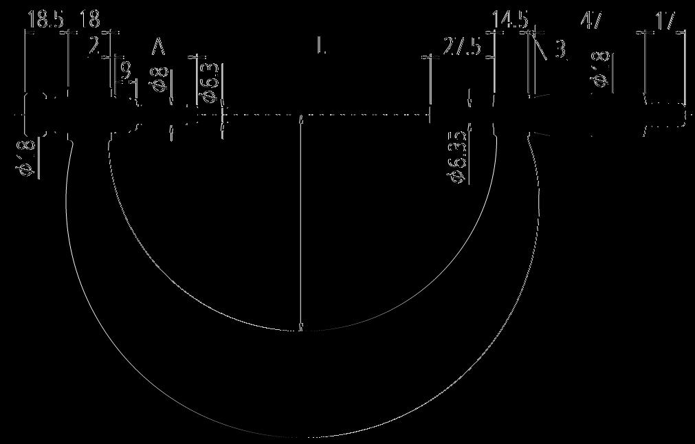 314,5; 300/400 mm: 425; 400/500 mm: 525; 500/600 mm: 625; 600/700 mm: 725; 700/800 mm: 825; 800/900 mm: 925; 900/1000 mm: 1025 C mm: Hodnota pro rozsah