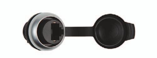 Panelové průchodky USB a ERJ45 Panelová průchodka ERJ45 EB ERJ45, Cat. 5e průměr 22,5 závit M22 krytí IP 65 provedení bez kabelu možnost provedení Cat.
