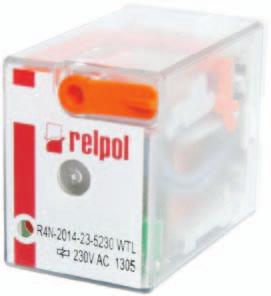 RELÉ Průmyslová relé, multifunkční časová relé, miniaturní relé / Popis R4N-2014-23-1024-WTL R4N-2014-23-5024-WTL R4N-2014-23-5230-WTL GZT4-BLACK 4pólové průmyslové relé, 24 V DC, kontrolní LED