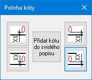 Svislou polohu přípojky je možné zadat dvěma způsoby: Buď výškou zaústění nade dnem potrubí v mm nebo kótou zaústění v m.n.m. V prvém případě se bude zaústění přípojky v případě dodatečných změn výšky dna potrubí měnit, v druhém případě nebude výška zaústění na změny výšky dna potrubí reagovat.