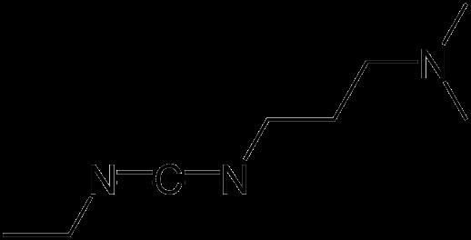 Obr. 13 Struktura EDC (vlevo) a DCC (vpravo), převzato z [23]. Karbodiimidy aktivují karboxylové skupiny pro přímou reakci s primárními aminy přes tvorbu amidové vazby.