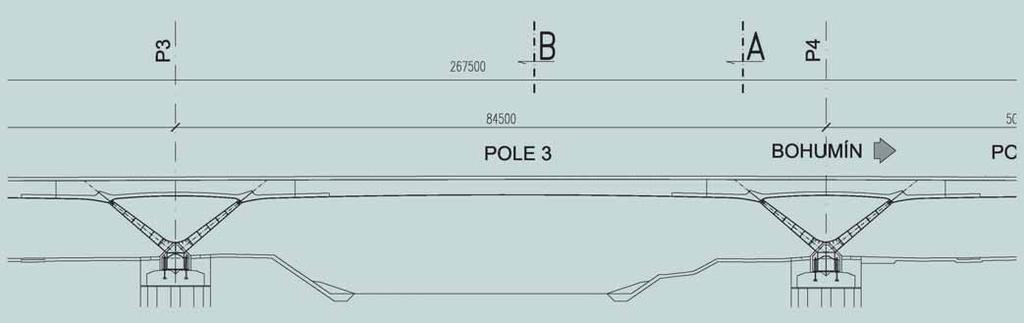 13 Tenzometry byly před betonáží přichyceny k betonářské výztuži a kabely svedeny do dutiny mostu, kde je možnost