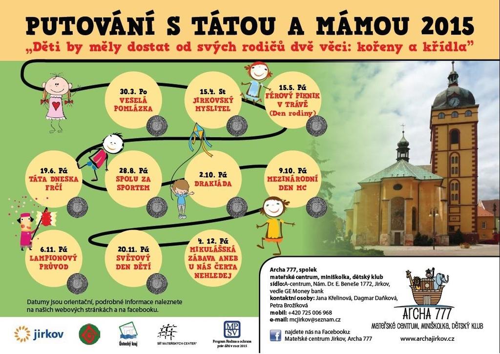 V rámci tohoto projektu byly každý měsíc nabízeny besedy, celotýdenní diskusní skupiny s lektory a koordinátorkou mateřského centra.