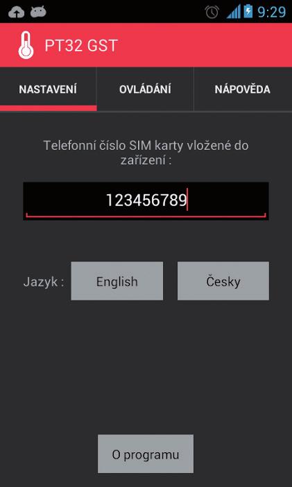 termostatpt32gst KROK 1 INSTALACE APLIKACE Aplikace automaticky generuje SMS, které jsou posílány na