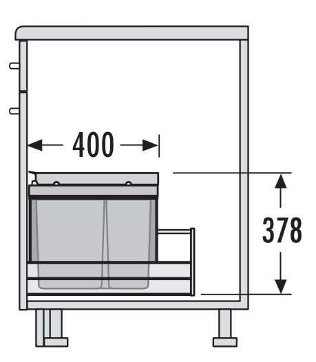 x 400 x 430 mm Počet jednotlivých košů: 2 Víko: pevné,