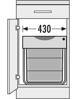 otevírání: manuální Počet nádob: 3 3x 10 l 30 l Výsuv: plný Barva