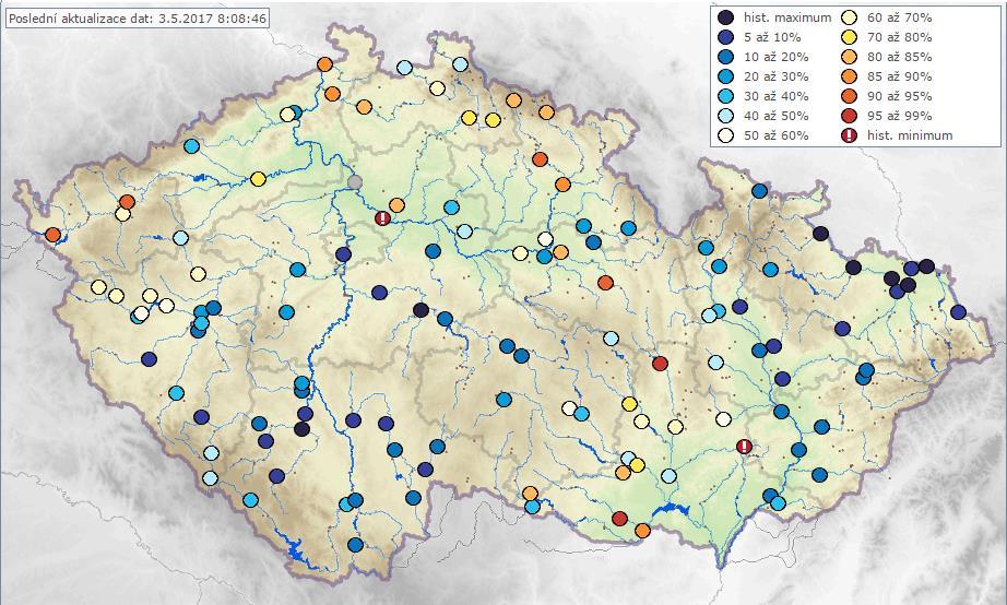 sněhové pokrývky. Řada toků odvodňujících tuto oblast překročila 1. SPA nebo 2. SPA, na Bečvě byl během pátka překročen i 3. SPA. Většina toků kulminovala během pátečního dne, dolní části toků vlivem dotoku až během soboty.