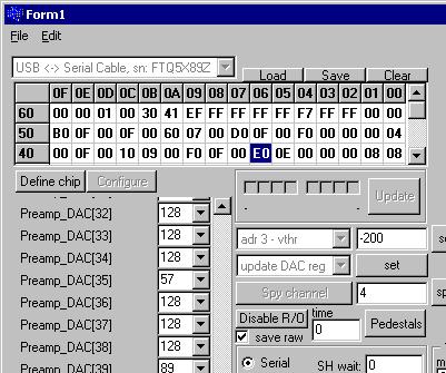 Configuration spreadsheet Configuration load and storage buttons Bit check boxes Interactive fields Figure 46: The ASIC configuration can be done in several ways.