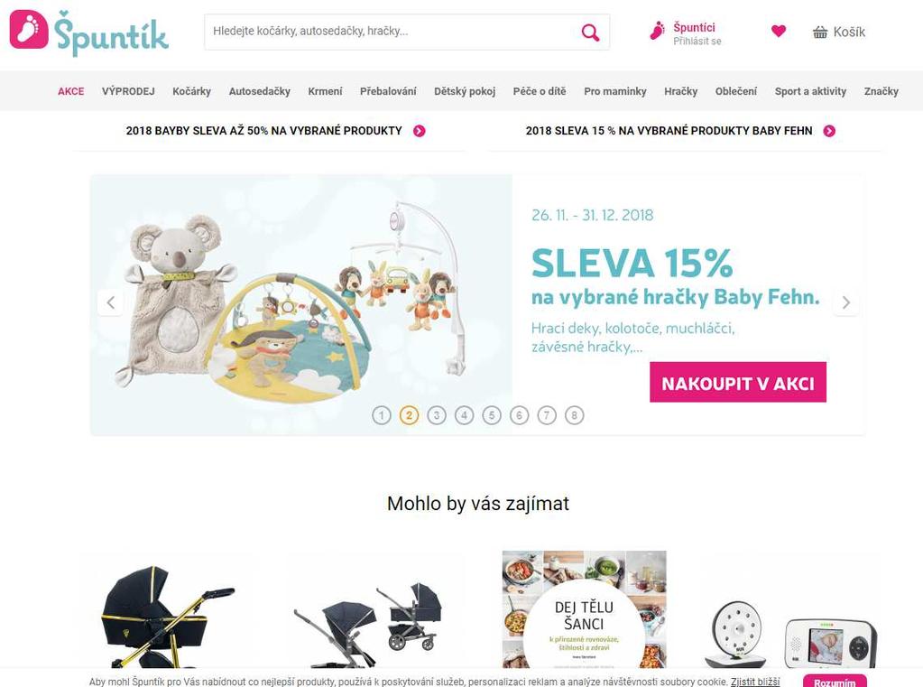 Obchod Špuntík nabízí kompletní výbavu pro děti od jejich narození až do věku tří let.
