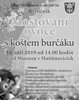 Součástí budou trhy na náměstí. Tillichovo náměstí, so 14. 9., 14.00 Uherský Brod Púťový večer s folklorním souborem Rozmarýn a CM Šabla Dům kultury, pá 4. 10., 19.