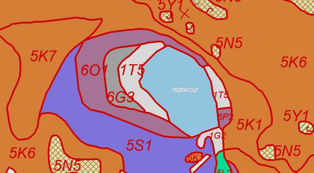 2.5 Současný stav zvláště chráněného území a přehled dílčích ploch 2.5.1 Základní údaje o lesích Přírodní lesní oblast 16 Českomoravská vrchovina Lesní hospodářský celek / LHC Český Rudolec