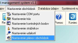 4.7 Nastavení plánů obchůzek Pro nastavení Obchůzkových plánu, klepněte na