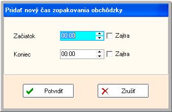 Konec: zadejte konečný čas, dokdy se obchůzky budou provádět. Manuální přidání plánu: v případě že interval obchůzek je časově různý, použijte tlačítko Přidat plán.