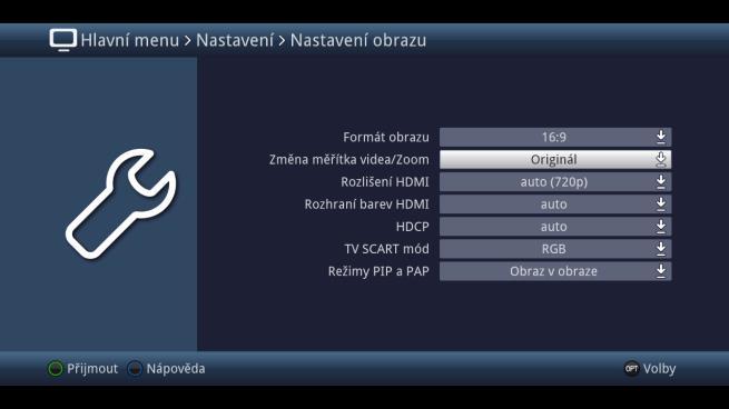 menu za účelem změny příslušných nastavení. V některých menu musíte jeho položky označovat posuvem do stran. Toho dosáhnete stisky tlačítek šipek doprava/doleva.