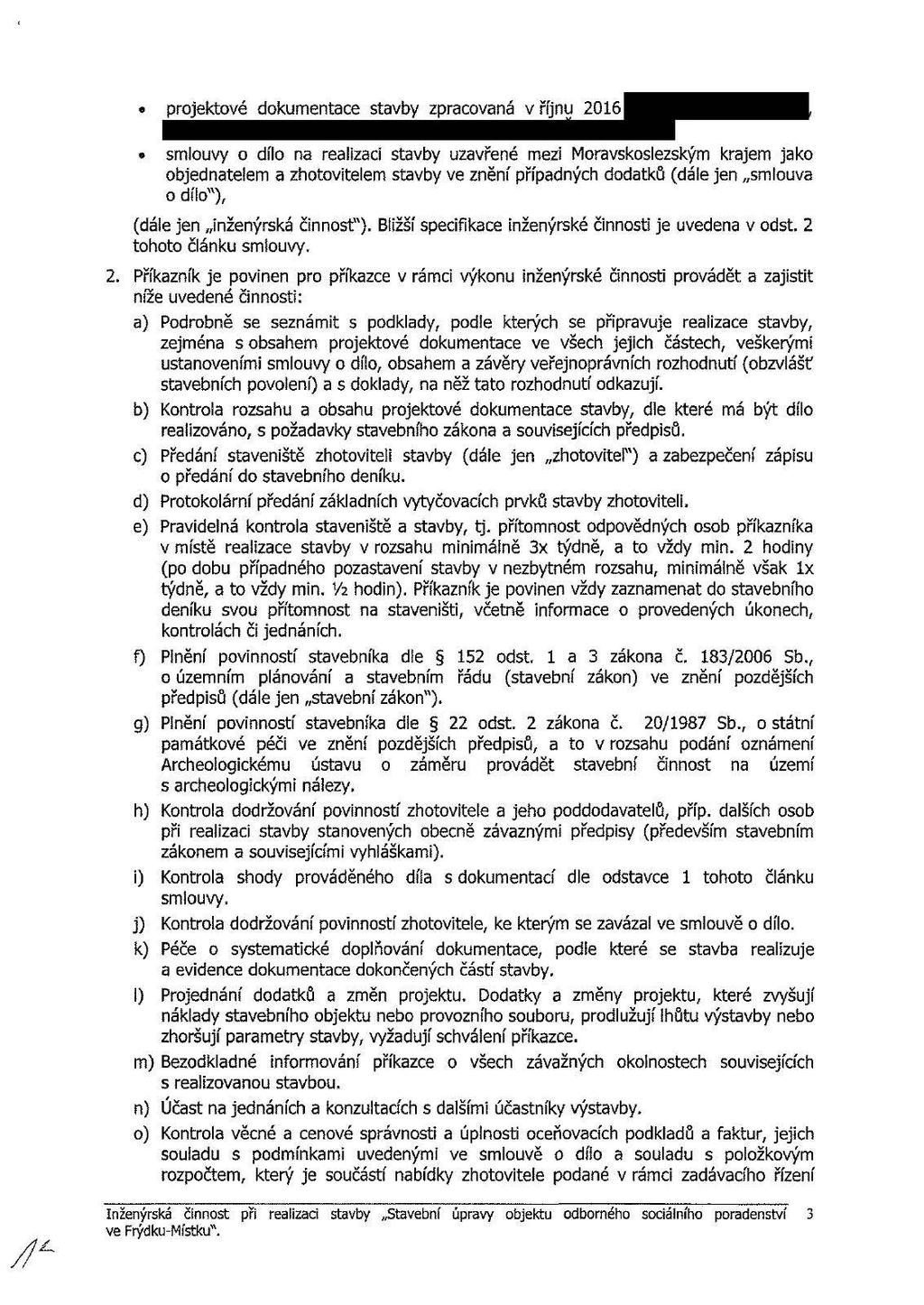 projektov é dokumentace stavby zpracovaná vříjnu 2016 Ing.