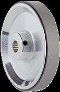 EF-MR006050R 2055225 Hliníkové měřicí kolečko s pravoúhle vroubkovaným povrchem pro plnou hřídel 6 mm, obvod 200 mm EF-MR06200K 4084745