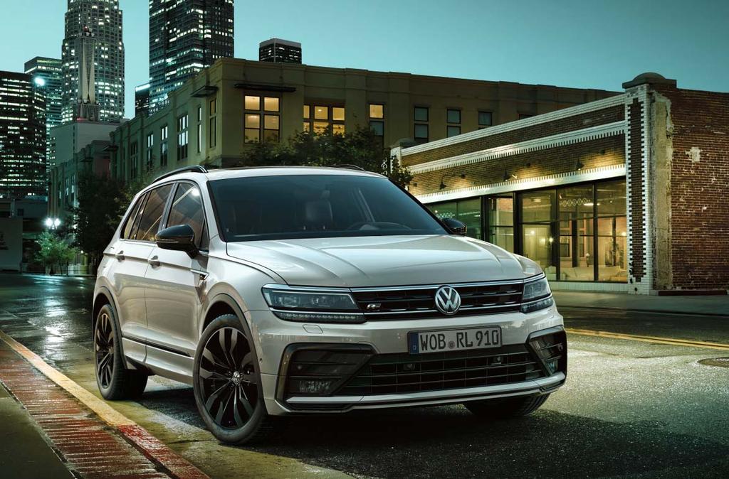 Paket R-Line Black Style Tiguan s paketem R-Line Black Style zaujme svým bezpříkladným výkonem a jedinečným vzhledem.