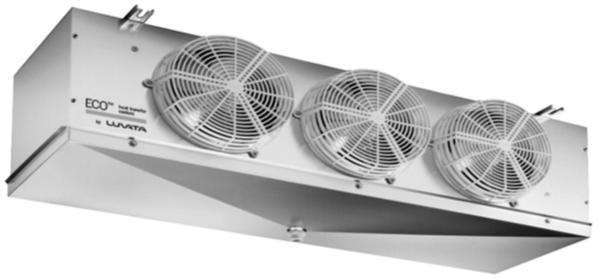 Podstropní výparníky GCE Standardní provedení s AC ventilátory 3) Napájení 230-1-50. 4) T1=8K,Teplota místnosti = 3 C, Vypařovací teplota = -5 C.