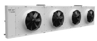 Kondenzátory s horizontálním prouděním vzduchu KCE ventilátory Ø 500 mm 1) Hladina akustického tlaku ve volném prostoru v db (A), měřeno v 10m a při horizontálním proudění vzduchu.
