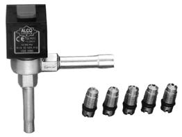 Řídící ventily elektricky ovládané EX 2 1) Jmenovití kapacita: To = + 4 C; Tc = + 38 C; Chlazení = 1K. 2) Cívka není součástí dodávky 3) Může se používat s chladením EC2.