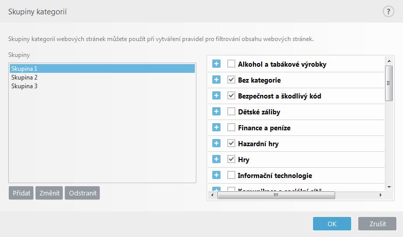 Poznámka Úroveň protokolování můžete nastavit jednotlivě pro každý seznam. Do ESET Security Management Center se budou odesílat události s úrovní Varování.