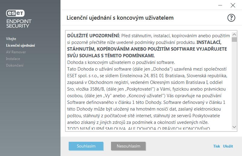 3.ESET AV Remover se pokusí ve vašem systému