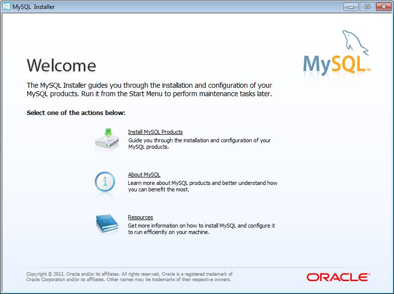 Instalace MySQL serveru pro Advance Workshop V prvním kroku musí být nainstalována databáze MySQL databáze.