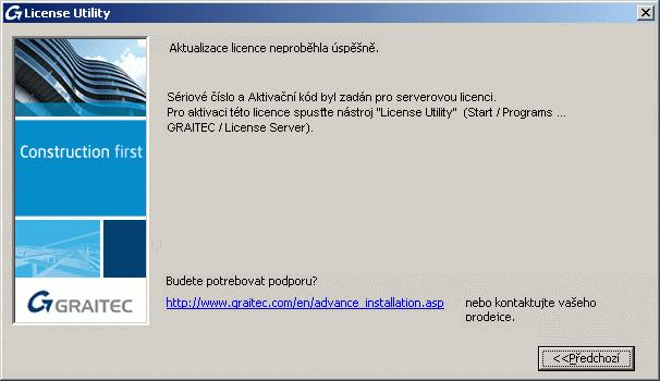 INSTALLATION GUIDE Selhala aktualizace serverové licence Chyba 7131 Server activation is not allowed to activate entitlement line item: {0}. Make sure the license model is a server license model.